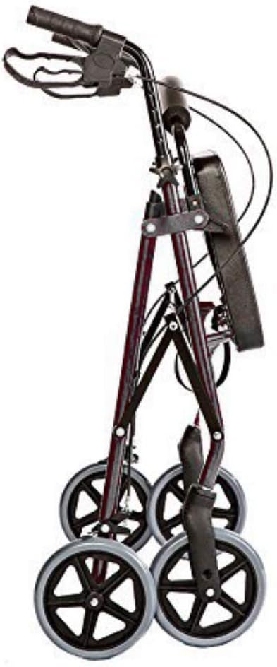 Heavy Duty Medical Bariatric Heavy Duty Rollator Walker with Seat and 4 Wheels, with Large Seat for Seniors, 8 Inch Wheels 400LB, Basket and Brakes