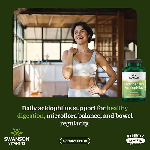 Swanson Lactobacillus Acidophilus Probiotic for Adults Seeking Daily Digestive and Bowel Health Support with 1 Billion CFU - Acid-Resistant (250 Capsules, 3 Pack)