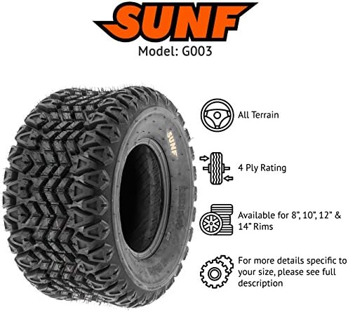 SunF 22x11-10 22x11x10 Golf Cart Lawn Mower Quad 4 Ply ATV UTV Tires G003 [ Rim(s) NOT included ]