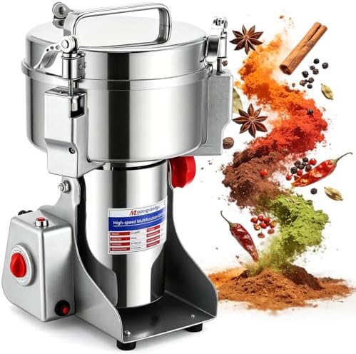 Moongiantgo Grain Mill Grinder Commercial Spice Grinder, 2500g Swing, 110V