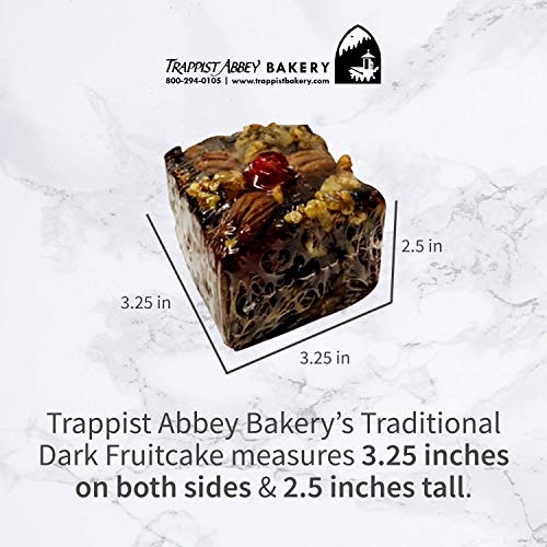 Trappist Abbey Monastery Fruitcake with Candied Fruits & Nuts- Traditional Fruit Cake Soaked in 120 Proof Brandy (1 lb) | Traditional Soaked in 120