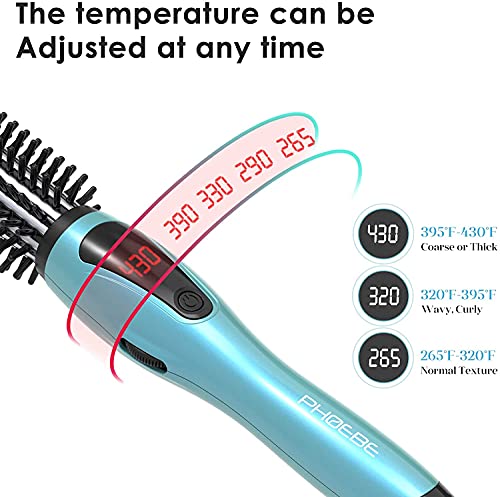 PHOEBE Curling Iron, Dual Voltage Travel 1 Inch Ceramic Tourmaline Ionic Hair Curler Hot Brush, Professional Anti-Scald Instant Heat Up Curling Wands