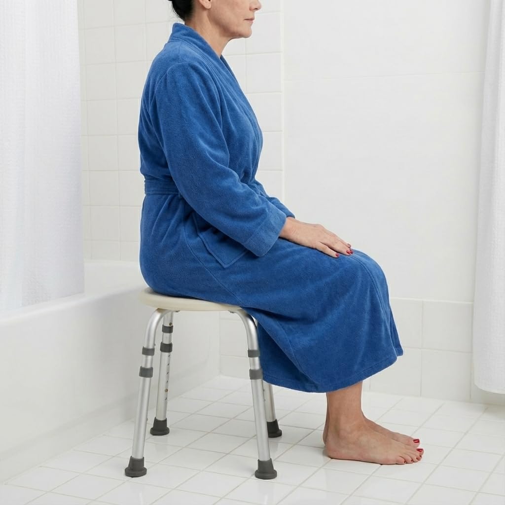 NOVA Medical Products Bath Stool White 1 Count (Pack of 1)