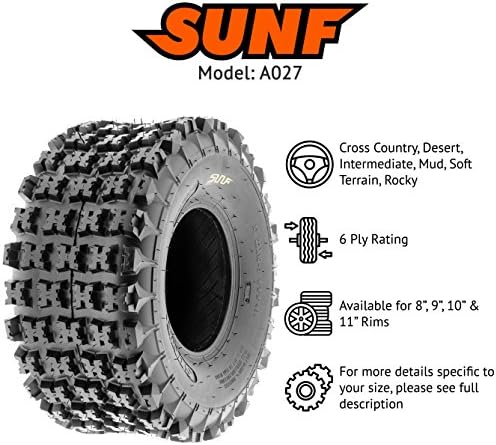 SunF 22x10-9 ATV UTV Knobby Tire 22x10x9 Sport Race 6 PR A027 - PAIR of 2