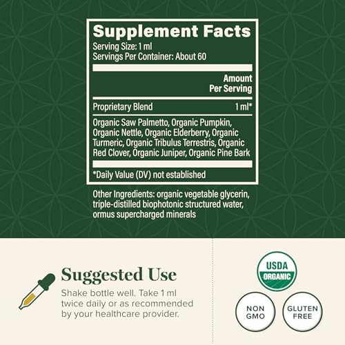 Global Healing Organic Prostate Health - Mens Health Supplement - Prostate Supplements Help Urinary Bladder Control
