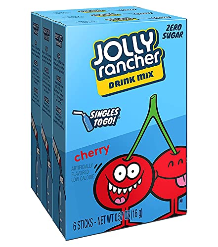 Jolly Rancher WATERMELON Singles to Go (4 Boxes of 6 Packets Each Box) | 6 Servings Each, 24 Total Servings - Watermelon Sugar Free Water Flavoring Packets, Powdered Drink Mix - Just Add Water