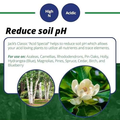 Jack's Classic 17-6-6 Acid Special Water-Soluble Fertilizer, 1.5lb | Powdered, Targeted Micronutrient Package, for Vegetative Growth and Blooms in Acid-Loving Plants, Liquid Root Drench