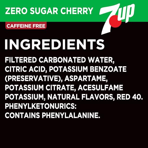 7UP Cherry Zero Sugar Soda, 12 fl oz cans, 12 pack
