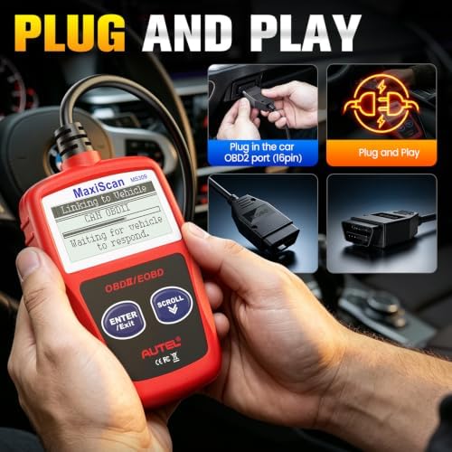 Autel OBD2 Scanner MS309 Universal Car Engine Fault Code Reader, Check Engine Light and Emission Monitor Status, OBDII CAN Diagnostic Scan Tool