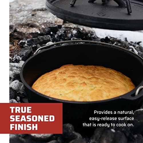 Camp Chef SDO10 10" Cast Iron Dutch Oven with Lid, Pre-Seasoned