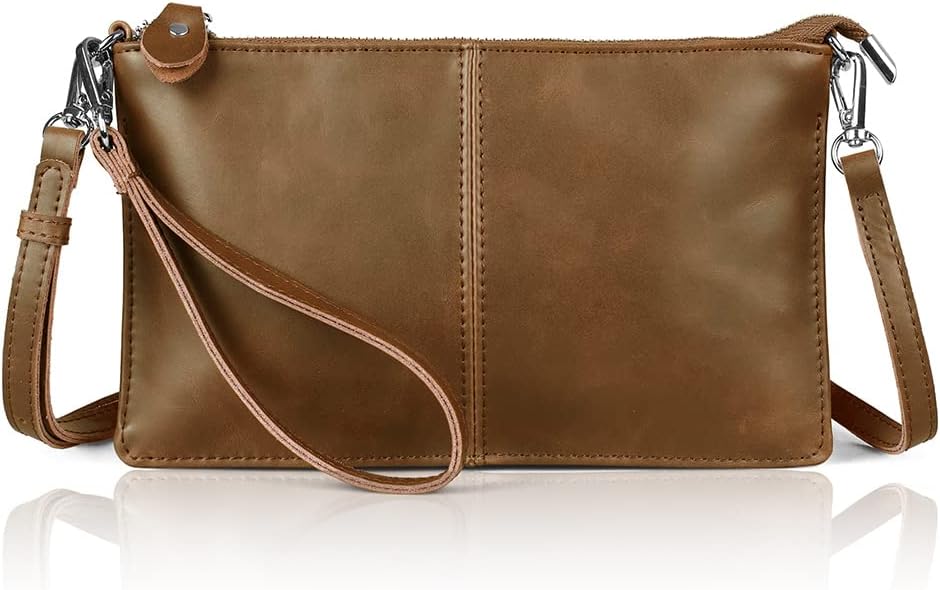 befen Genuine Leather Small Crossbody Bags for Women Wristlet Wallet Purses | Real Leather, RFID Blocking Card Slots, Wristlet Strap, Clutch Purse, Fit iPhone 17 Pro Max, Leather Handbags