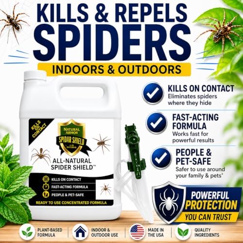 Natural Armor Spider Killer & Repellent - 1 Gallon (128 oz) w/Sprayer