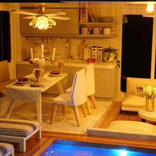 GuDoQi DIY Miniature Dollhouse Kit, Miniature House Kit 1:24 Scale, Tiny House kit with Music and Furniture Kit, Great Gift for Birthday Christmas