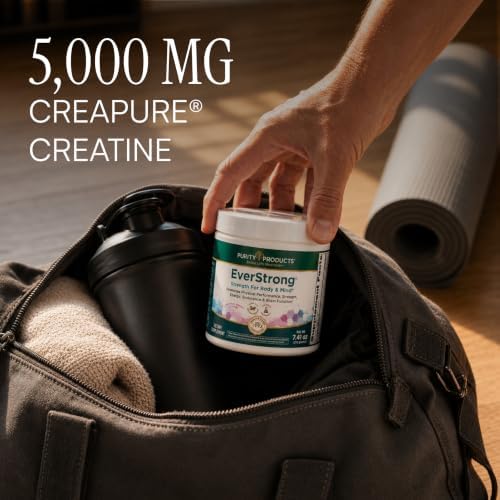 Purity Products EverStrong Powder from Muscle Matrix Blend - Creapure Creatine - Boron (FruiteX-B PhytoBoron) - CoffeeBerry Extract - Boosted with