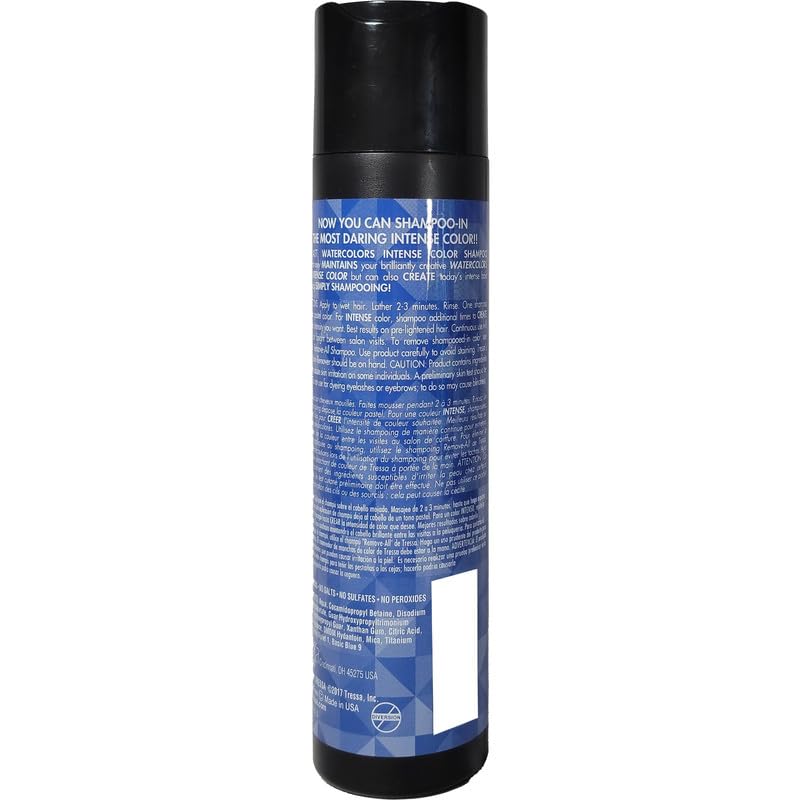 Watercolors Intense Color Depositing Shampoo, Semi Permanent Hair Color 8.5 oz - BLUE