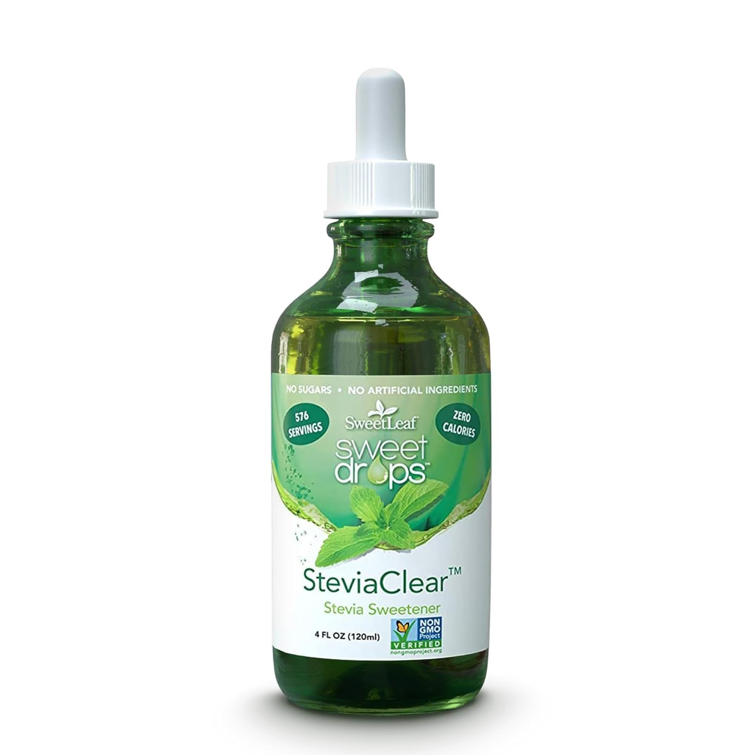 SweetLeaf Stevia Drops Liquid Sweetener, SteviaClear - 4 Fl Oz, Pack of 1 | Unflavored Sweet Drops, Organic Stevia Leaf Extract, Zero Calorie, No Erythritol, Sugar Substitute, With Dropper