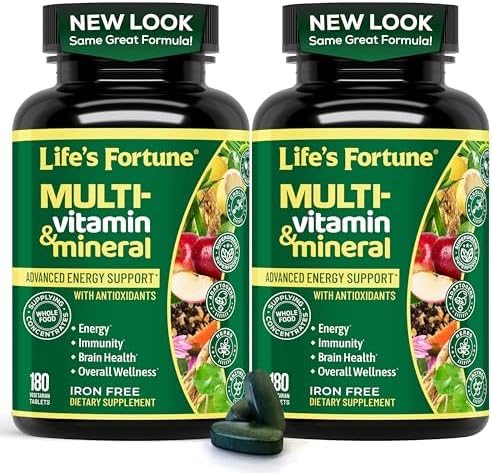 Life’s Fortune Liquid Multivitamin for Adults and Seniors – Fast Absorption Vitamins and Minerals with 90+ Nutrients for Energy and Immune Support – Easy to Digest, Sugar Free, Tropical Flavor, 32 oz