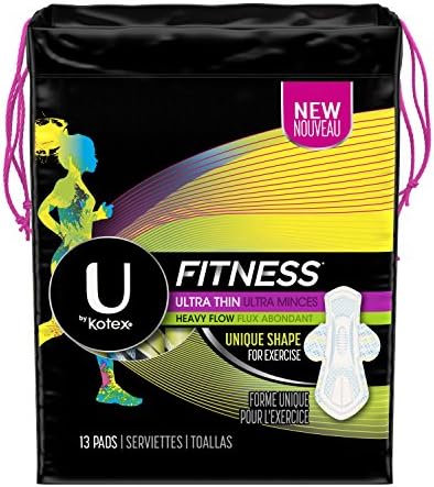 U by Kotex Unscented Heavy Absorbency Fitness Ultra Thin Pads with Wings, 13 Count