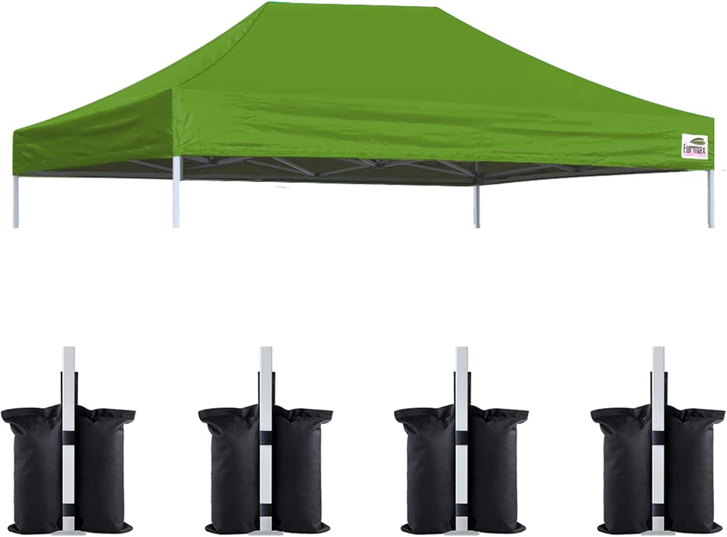 Eurmax USA 10x10 Pop Up Canopy Replacement Top,Universal Instant Canopy Cover ONLY,Heavy Duty UPF 50+ UV Protection,Water & Wind Resistant Tarp,30+ Colors Available,Bonus 4 Sand Bags (White)