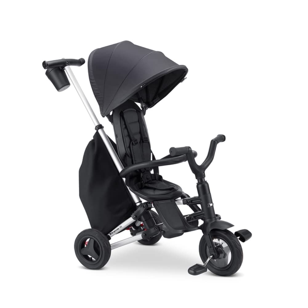 Joovy Tricycoo 4.1 Kids Tricycle with 4-Stages Featuring Extra-Wide Front Tire, Removable and Adjustable Parent Handle, Safety Harness