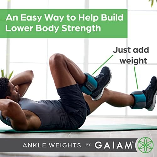Gaiam Ankle Weights, Wearable Bracelet to Strengthen, Tone & Sculpt, Adjustable Ankle Weights for Women & Men for Yoga, Dance, Pilates, Barre, Cardio