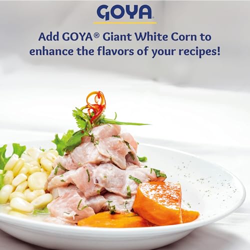 Goya Giant White Corn, Whole White Hominy, Maíz Mote Pelado, Hominy, 14oz | Whole White Hominy, Mexican Corn, Dried White Corn Kernels