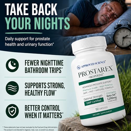 Approved Science Prostarex - Advanced Prostate Supplements for Men – Prostate, Bladder & Urinary Health Support with Saw Palmetto