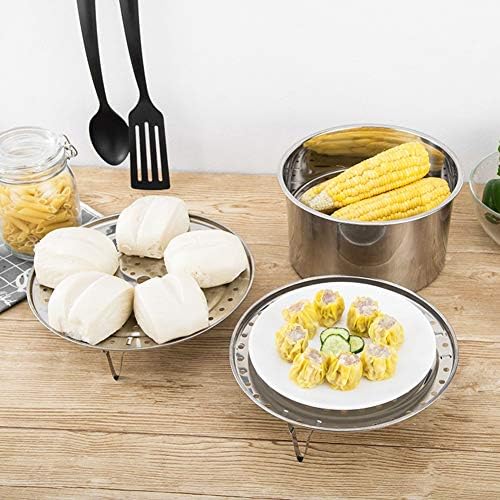 NRDBEEE Round Stainless Steel Rack 7.6" 8.5" 9.33" Inch Diameter Steaming Stand Canner Canning Racks Steamer Insert Stock Pot Steaming Tray Stand