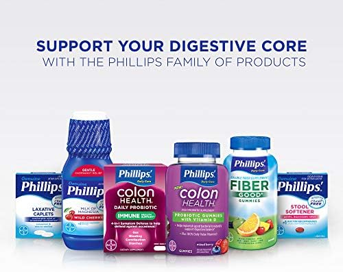 Phillips' Colon Health Daily Probiotic Capsules, 4-in-1 Symptom Defense to help defend against Occasional Gas, Bloating, Constipation, and Diarrhea, Daily Supplement, 30 Count