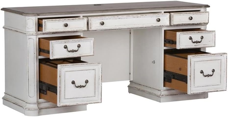 Liberty Furniture Industries Magnolia Manor Lift Top Writing Desk, W56 x D28 x H30, White