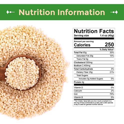 Sincerely Nuts Hulled Sesame Seeds A Heart Healthy Snack Rich in Fiber, Minerals Antioxidants Source of Plant Based Protein Gluten Free Kosher, Bulk 3LB Bag