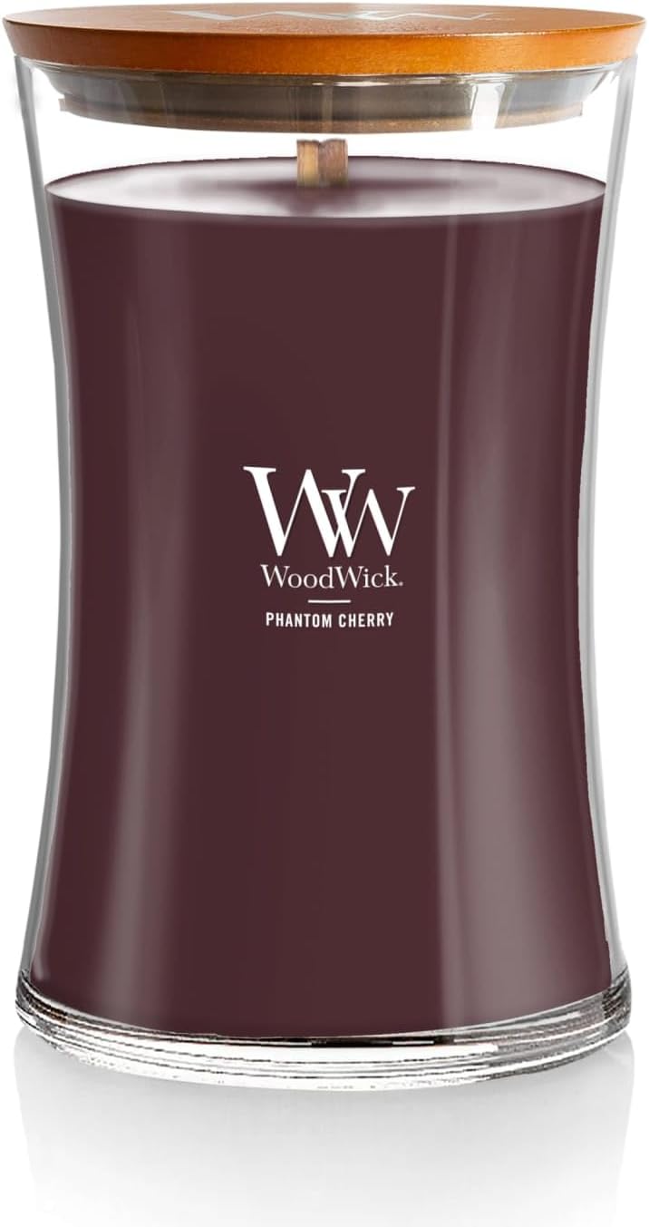WoodWick Lavender Spa Gifts for Women and Men, 9.7 oz Medium Hourglass Candle with Crackling Wick