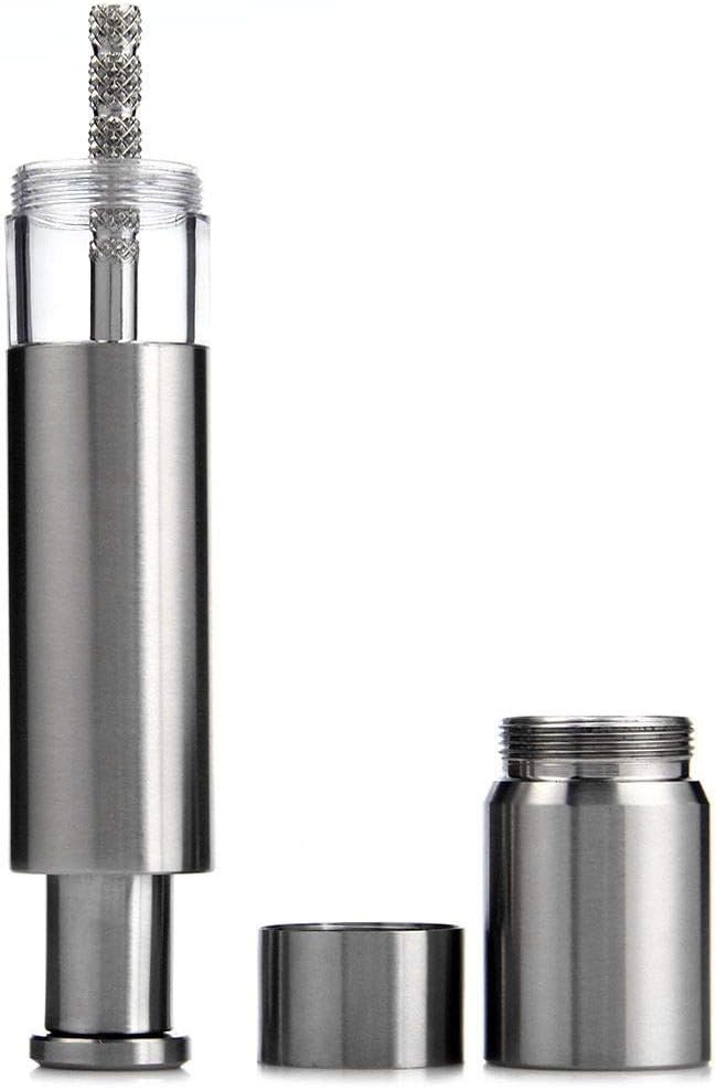 Salt and Pepper Grinder Set of 2, Stainless Steel Push Button Grinder Modern Design Thumb Grinder, for Black Pepper, Sea Salt and Himalayan Salt