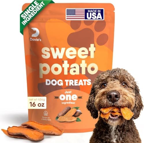 Davie's Sweet Potato Dog Treats - Natural Dog Chews, 1 lb.