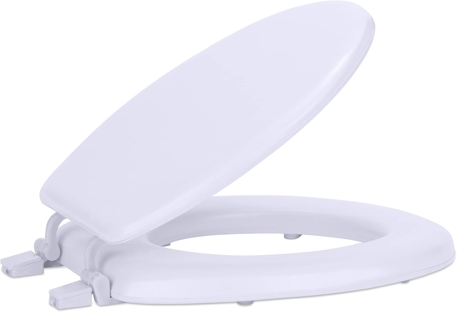 Soft Elongated Vinyl Toilet Seat, Black - 19 Inch Soft Vinyl Cover with Comfort Foam Cushioning - Fits All Elongated Size Fixtures - Easy to Install Fantasia by Achim Home Decor