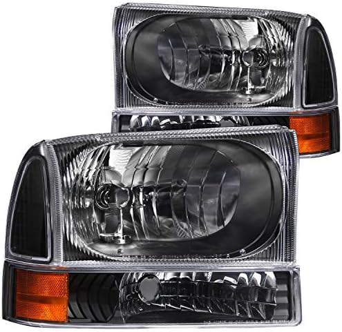 ANZO USA USA 111080 Ford Black with Corner Amber Headlight Assembly - (Sold in Pairs)