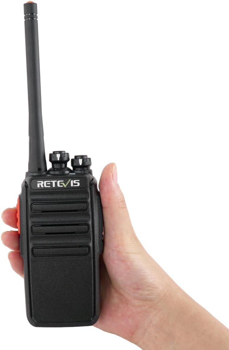 Retevis H777H Walkie Talkies with Earpeice,Portable FRS-Two Way Radio 6Pack | For Schools, Shatterproof Hidden Display, 6-Way Charger, USB-C, Emergency Alarm, Flashlight, with Stretchable Coiled Headset