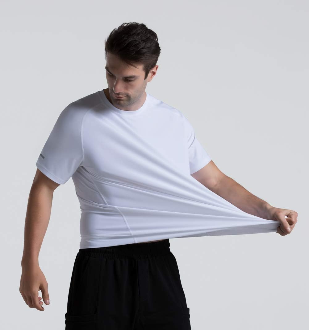 THE GYM PEOPLE Men's Cooling Running Shirts Ice Silk UPF 50+ Workout Tshirt