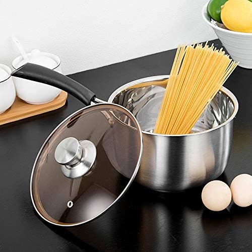 TeamFar 1 Quart Saucepan, Stainless Steel Saucepan with Lid | Small Sauce Pot Milk Pan Cookware for Home Cooking, Non Toxic & Healthy, Easy Clean & Dishwasher Safe