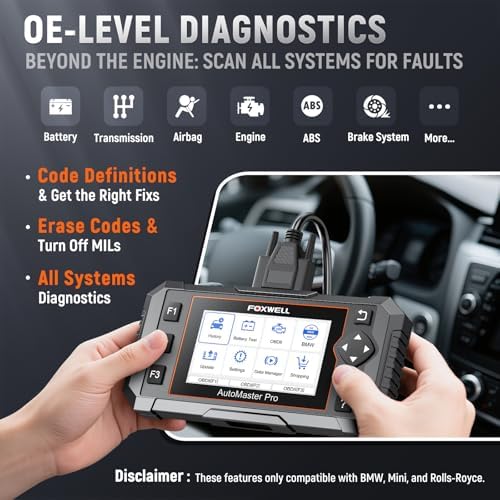 FOXWELL NT510 Pro fit for BMW, 2-in-1 Scan Tool & 12V Battery Tester | Full System Diagnostics, Bidirectional Control