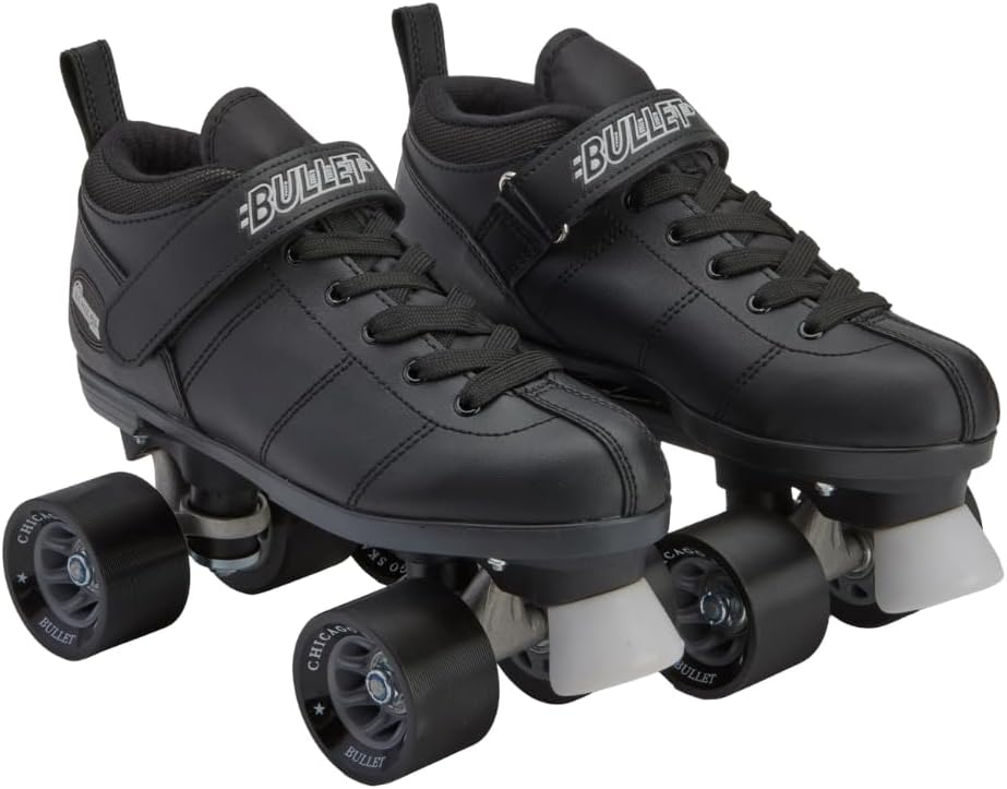 Chicago Skates Bullet Speed Roller Skates – Adjustable Quad Roller Skates Women Men, Durable Skates, Top Performance with Front Stopper, 62mm Urethane Wheels, Low-Cut Ankle Boot, Indoor Outdoor Toys