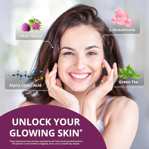 NuBest White - Glutathione 400mg & Milk Thistle Extract - Skin Brightening Supplement - Helps Beautiful and Radiant Skin - Antioxidant Supplement &