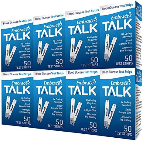 Embrace Talk Test Strips Bundle 400 Ct | Compatible with Embrace Talk Meters and No Code Meters