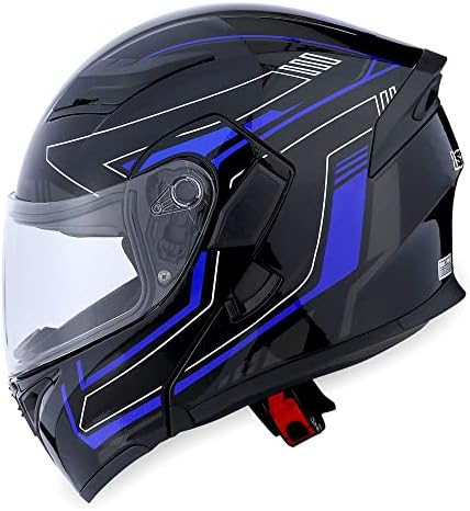 1Storm Motorcycle Modular Full Face Helmet Bike Flip up Dual Visor Sun Shield: HB89 Matt Black