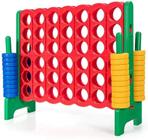 GLACER Giant 4-in-A-Row, Jumbo 4-to-Score Giant Game Set Backyard Games for Kids & Adults