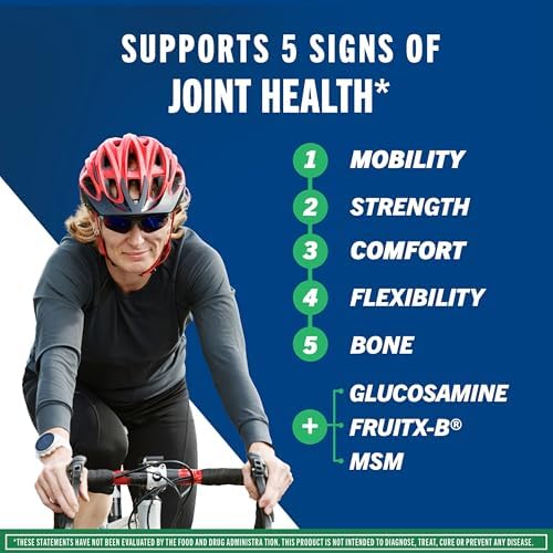 Move Free Advanced Joint Support, Glucosamine, Chondroitin + MSM - 120 ct | Supports Mobility Comfort Strength Flexibility & Bone, 40 Servings, Bone & Joint Support Supplement tablets, Fruitx-B