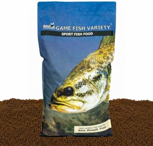 Natural Waterscapes Game Fish Food Variety | Pond and Lake Fish Food Pellets | 22 lb Bag | Feed to Bass, Bluegill, Trout, Catfish