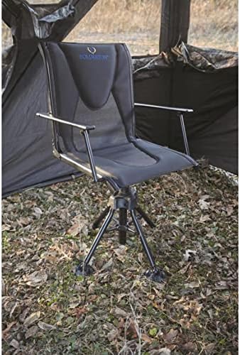 360º Swivel Hunting Blind Chair with Armrests, 300 lbs Capacity, Folding, Lightweight, Portable, Padded Cushion Hunting Seat, Hunt Gear and Equipment