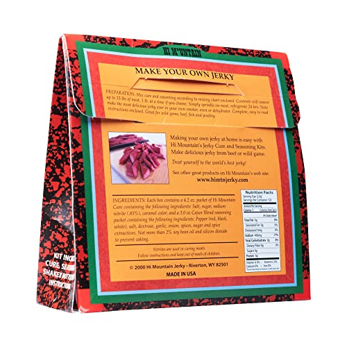 Hi Mountain CAJUN BLEND Jerky Seasoning and Cure Kit | Beef & Venison | Bold Cajun flavor, medium spicy heat, jerky seasoning for beef, deer, elk