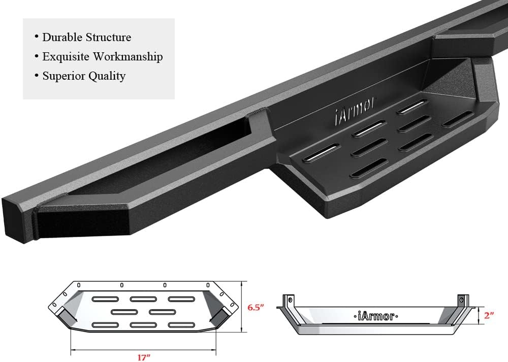 APS Stainless Steel Pocket Steps Running Boards Side Bars Compatible with Ram 1500 2009-2018 Crew Cab & Ram 2500 3500 2010-2026